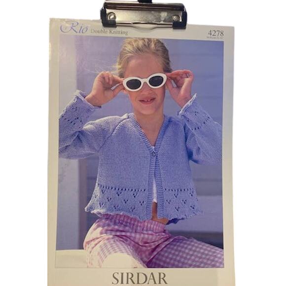 New Sirdar 4278 Rio Girls Cropped Cardigan Sweater Double Knitting Pattern - Picture 2 of 2